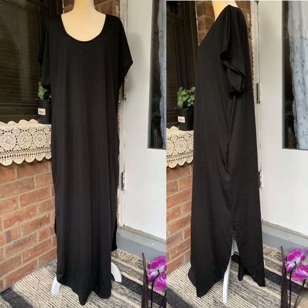 SHEIN Short sleeve Women maxi Dress Black 3XL NWOT